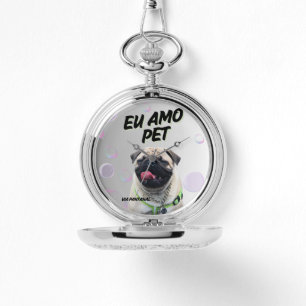 Relógio de bolso prateado Via Pantanal