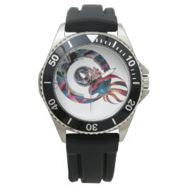 Relógio de borracha preta de aço inoxidável, de us