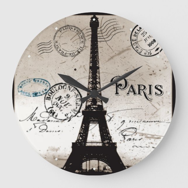 Relógio de cartão Poste da Eiffel Tower Paris Fran (Frente)
