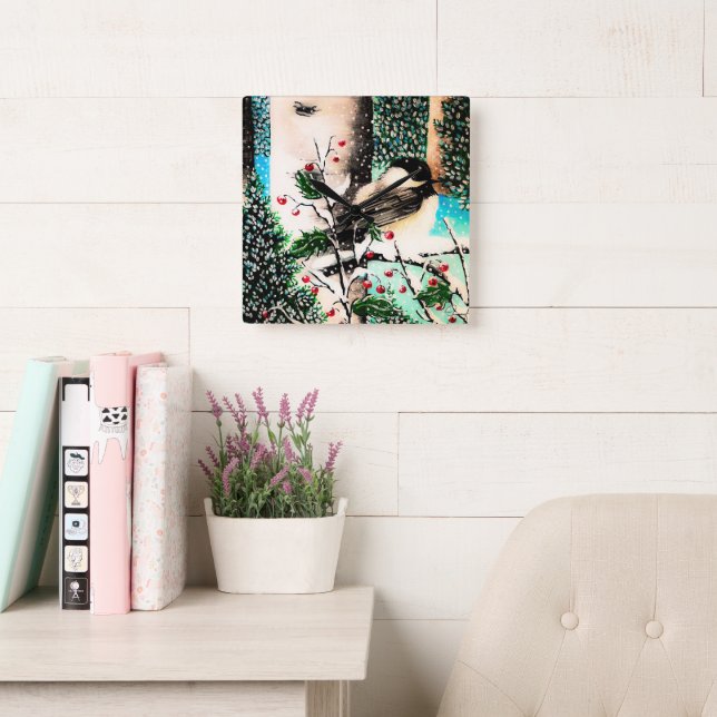 Relógio de Chickadeter de Natal (Sala de leitura)