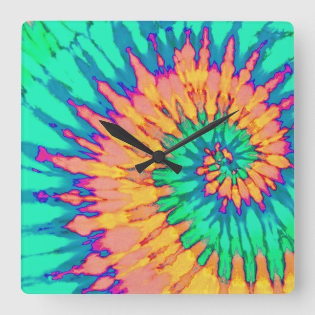 Relógio de Coroa Espiral Verde e Laranja (Frente)