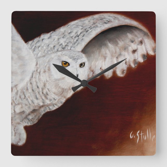 Relógio de Coruja de Neve (Frente)