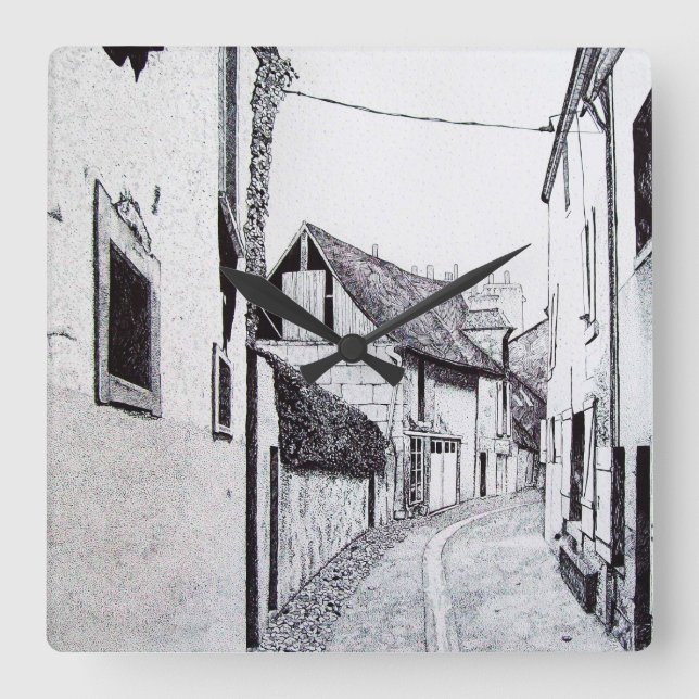 Relógio de Desenho de Beco Francês (Frente)