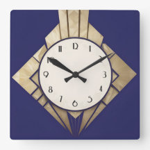 Relógio de diamante geométrico com deco de arte az