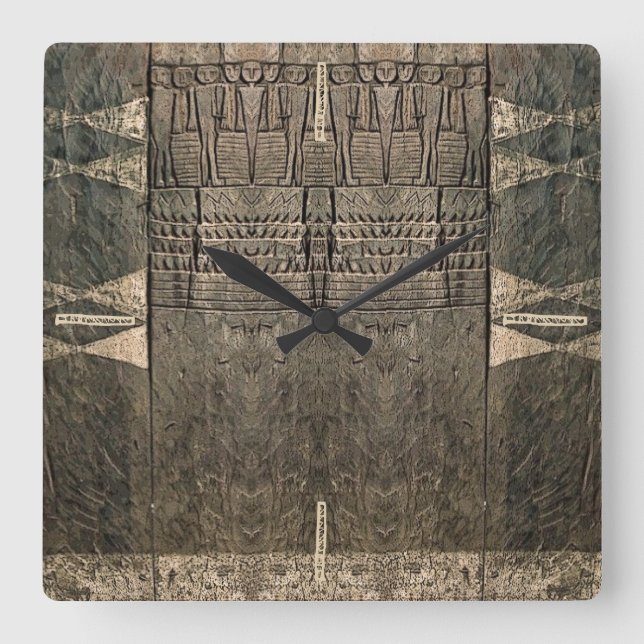 Relógio de Escava de Arte Africana (Frente)