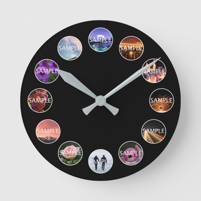 Relógio de Fotografias 12 com Quadro Branco Person (Frente)