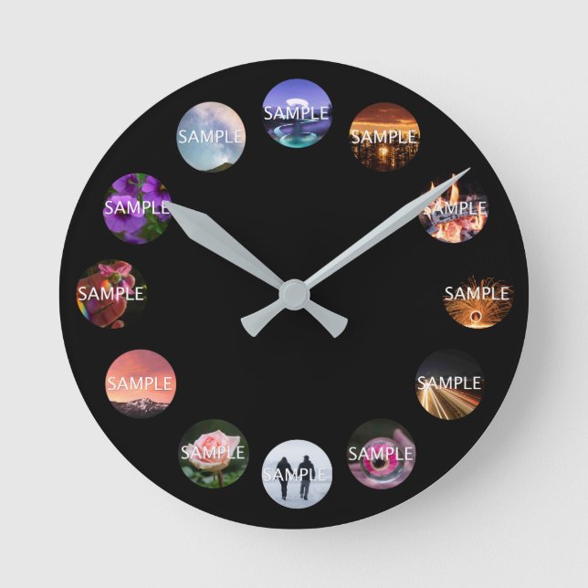 Relógio de Fotografias Personalizado 12  (Frente)