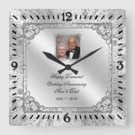 Relógio de Fotos do 60º Aniversário do Casamento E