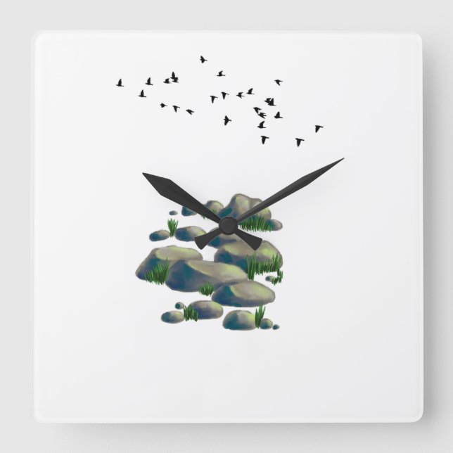 Relógio de ilustração da natureza calmante (Frente)