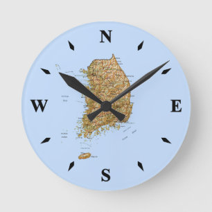 Relógio de Mapa da Coreia do Sul