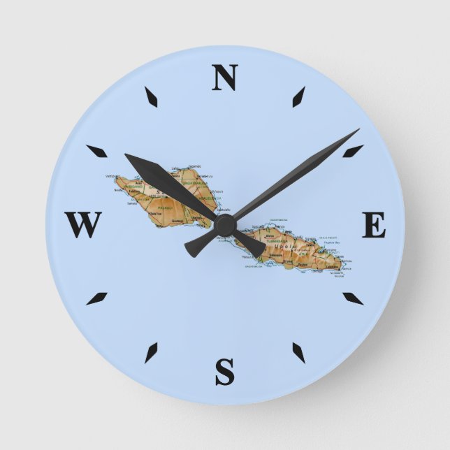 Relógio de Mapa Samoa (Frente)