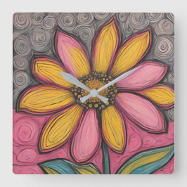 Relógio de margarida de vidro manchado