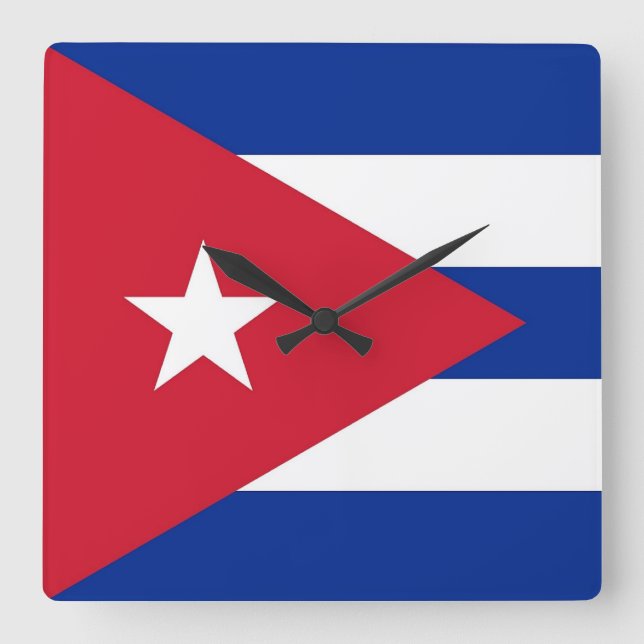 Relógio de Muro com Bandeira de Cuba (Frente)