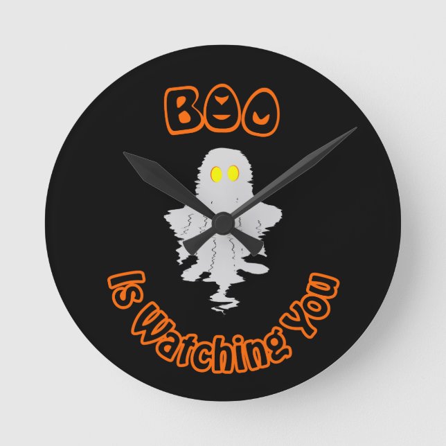 Relógio de Muro de Halloween | Boo Está Te Observa (Frente)
