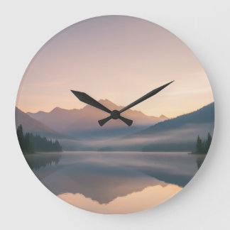 Relógio de Muro de Montanha Sunrise - Design Calmo