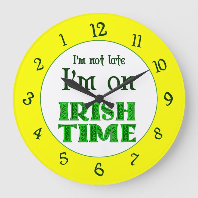 Relógio de Números Retroativos da Irlanda (Frente)