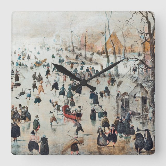 Relógio de Parede 1600 da Holanda de Inverno de Ne (Frente)