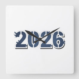 RELÓGIO DE PAREDE 2026 10,75", ACRÍLICO QUADRADO