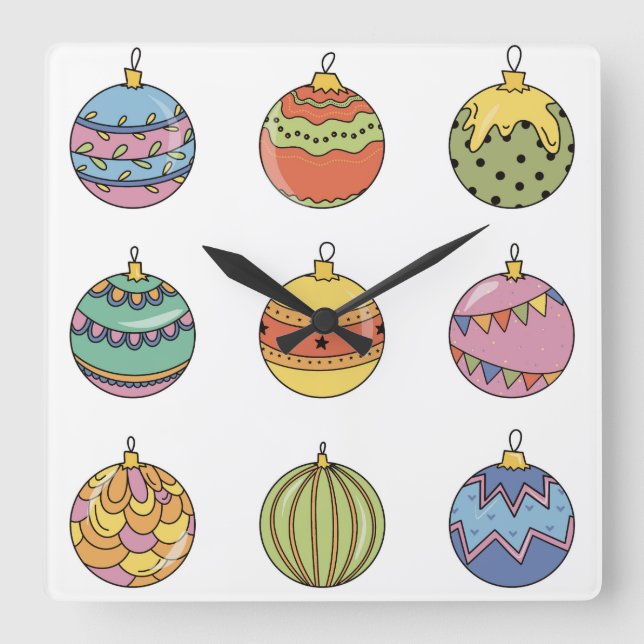 Relógio de parede, 27,3 cm acrílico quadrado (Frente)