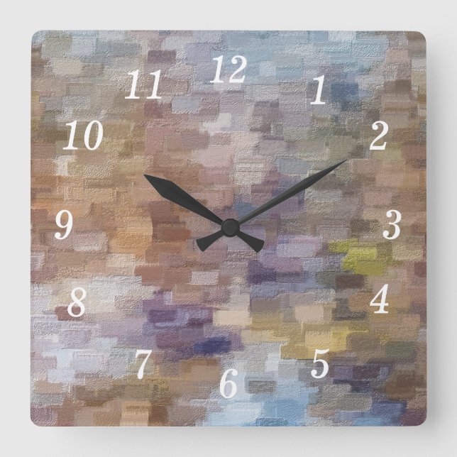 Relógio de Parede Abstrato de Inverno de Tijolo (Frente)