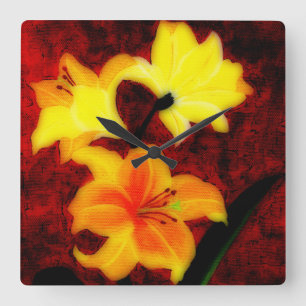 Relógio de Parede abstrato Lillies