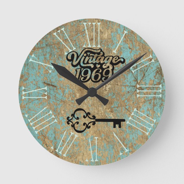 Relógio de Parede Acrílica 1969 Vintage (Frente)
