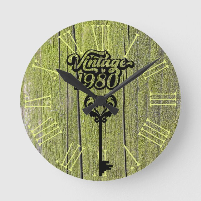 Relógio de Parede Acrílica 1980 Vintage (Frente)