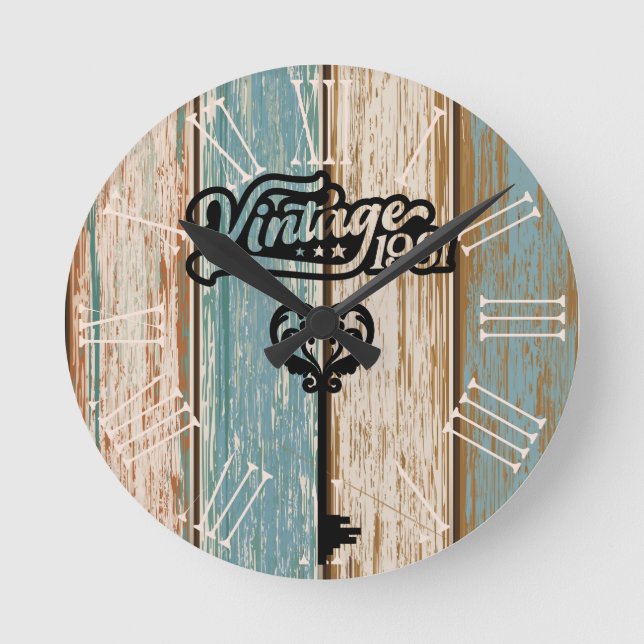 Relógio de Parede Acrílica 1981 Vintage (Frente)