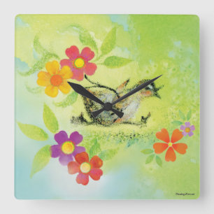 Relógio de Parede Acrílica com Duckling (Quadrad