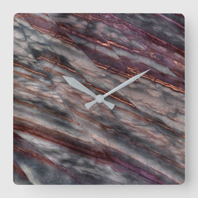 Relógio de Parede Acrílica com Padrão de Pedra Gra (Frente)