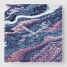 Relógio de Parede Acrílica com Padrão de Pedra Gra