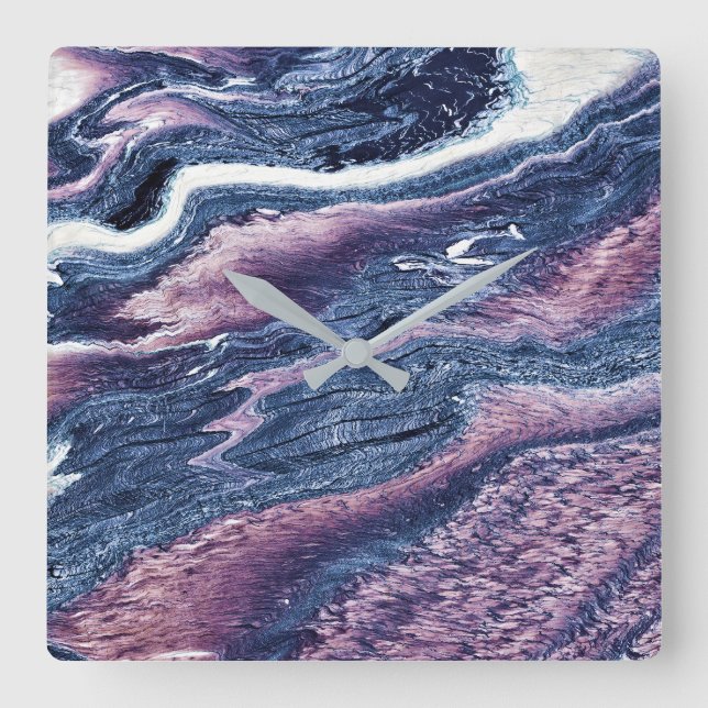 Relógio de Parede Acrílica com Padrão de Pedra Gra (Frente)