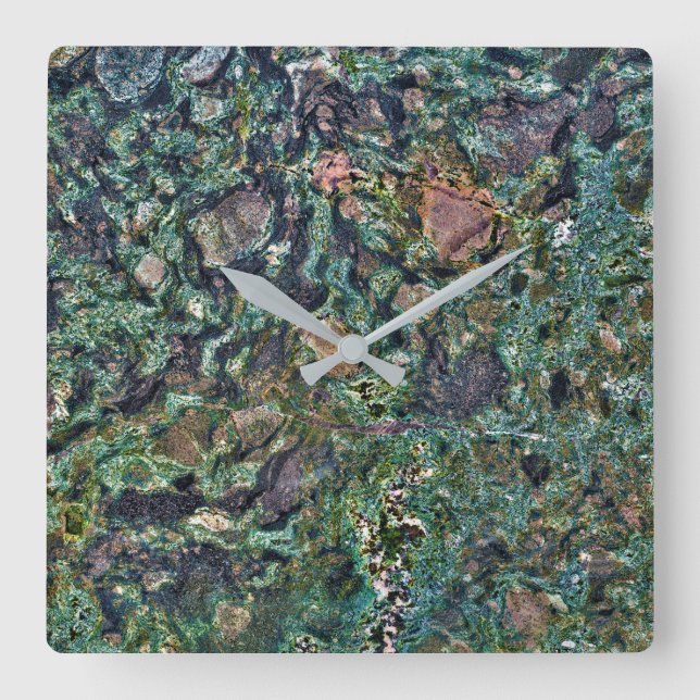 Relógio de Parede Acrílica com Padrão de Pedra Gra (Frente)