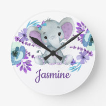 Relógio de Parede Acrílica de Turquesa Roxa, redon