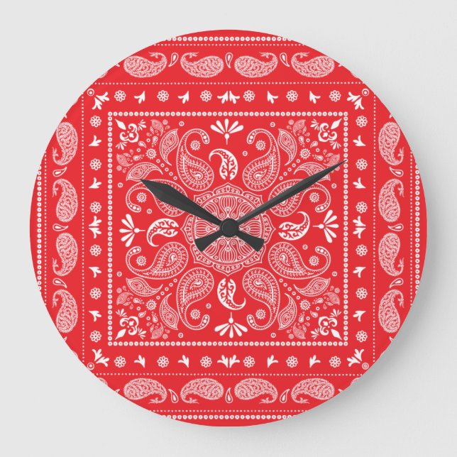Relógio de Parede Acrílica Design-1 de Paisley (Frente)