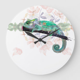 Relógio de Parede Acrílica Pintado com Chameleon E