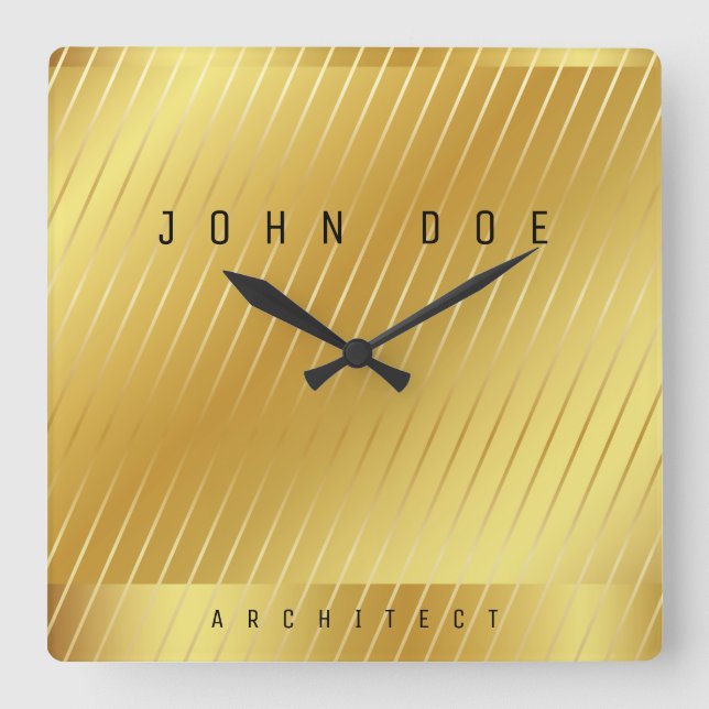 Relógio de Parede Acrílica Quadrada Elegante (Frente)