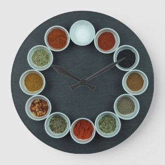 Relógio de Parede acrílico com copos de especiaria