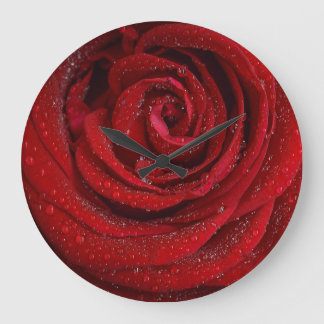 Relógio de Parede Acrílico Rosa Vermelha