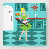 Relógio de Parede Acrírica da Cozinha Retroativa