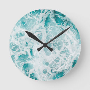 Relógio de Parede Acrírica Onda do Oceano Azul