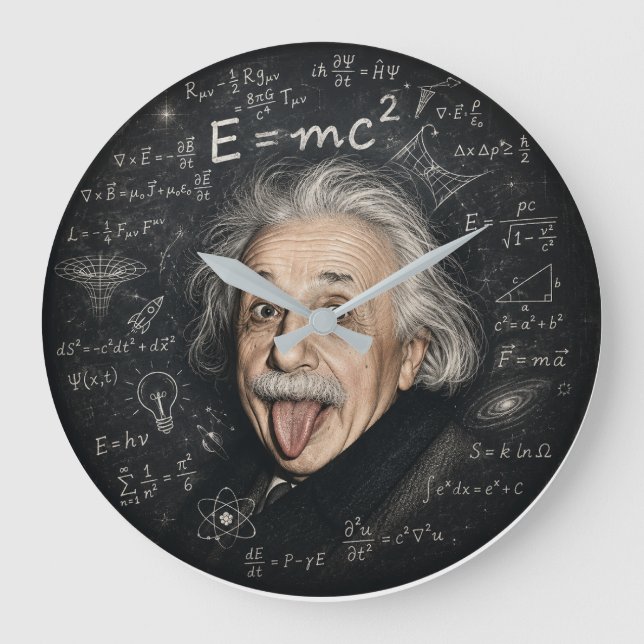 Relógio de Parede Albert Einstein | Física e Ciênc (Frente)