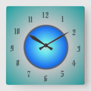 Relógio de Parede Aqua/Azul/Círculo Verde