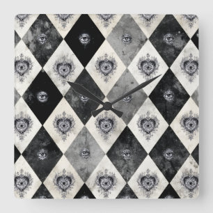 Relógio de Parede Arlequim com Olhos que Tudo Veem