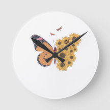 Relógio de Parede Asas de Girassol – Borboleta Nat