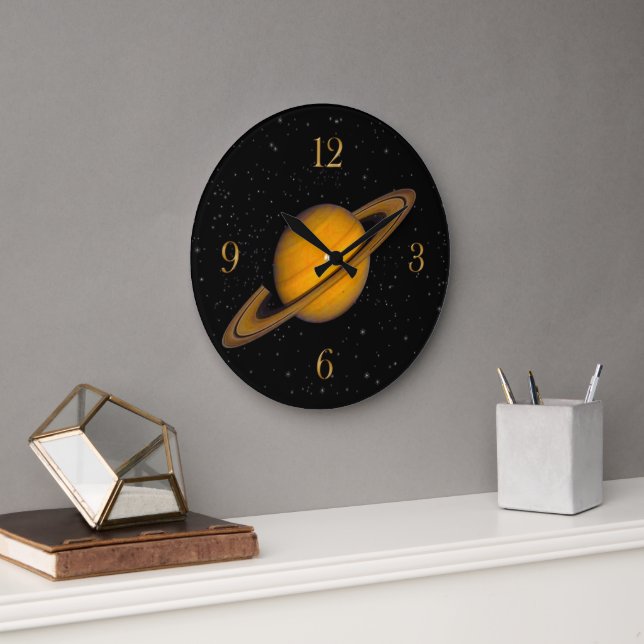 Relógio de Parede Astronômico do planeta Saturno | Zazzle Brasil