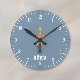 Relógio de Parede Azul para Quarto de Criança com 