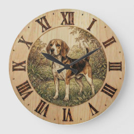 Relógio de parede Beagle no parque de primavera