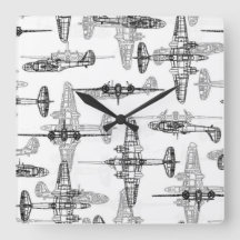 Relógio de Parede Blueprint 1 do Avião