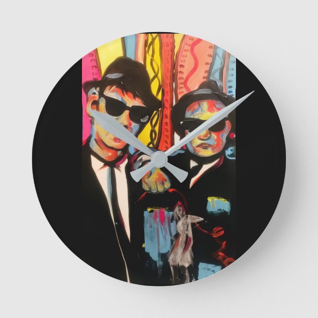 Relógio de Parede Blues Brothers Retro Pop Art (Frente)